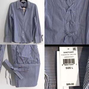 SANCTUARY Button Down Blouse with Lacing